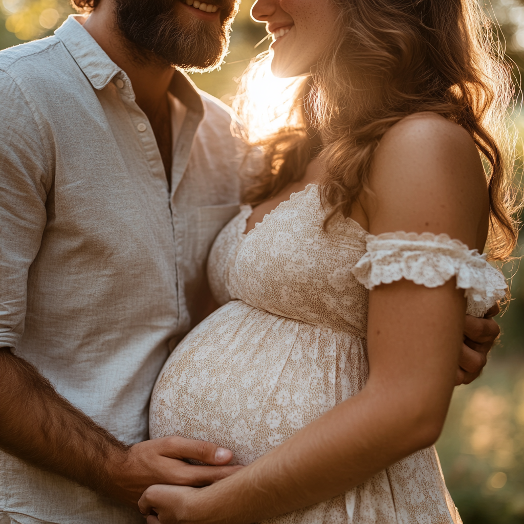 An excited pregnant couple | Source: Midjourney