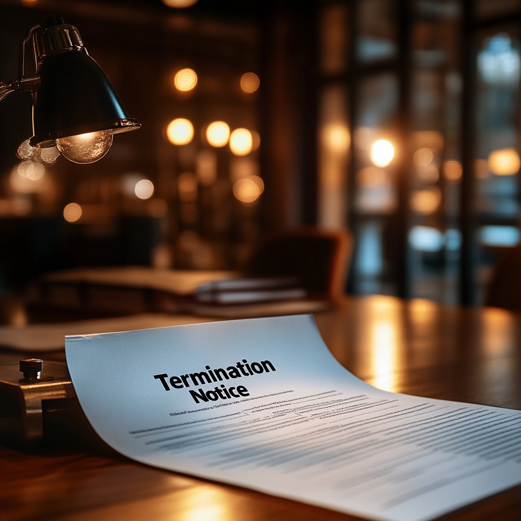 A termination notice lying on the table | Source: Midjourney