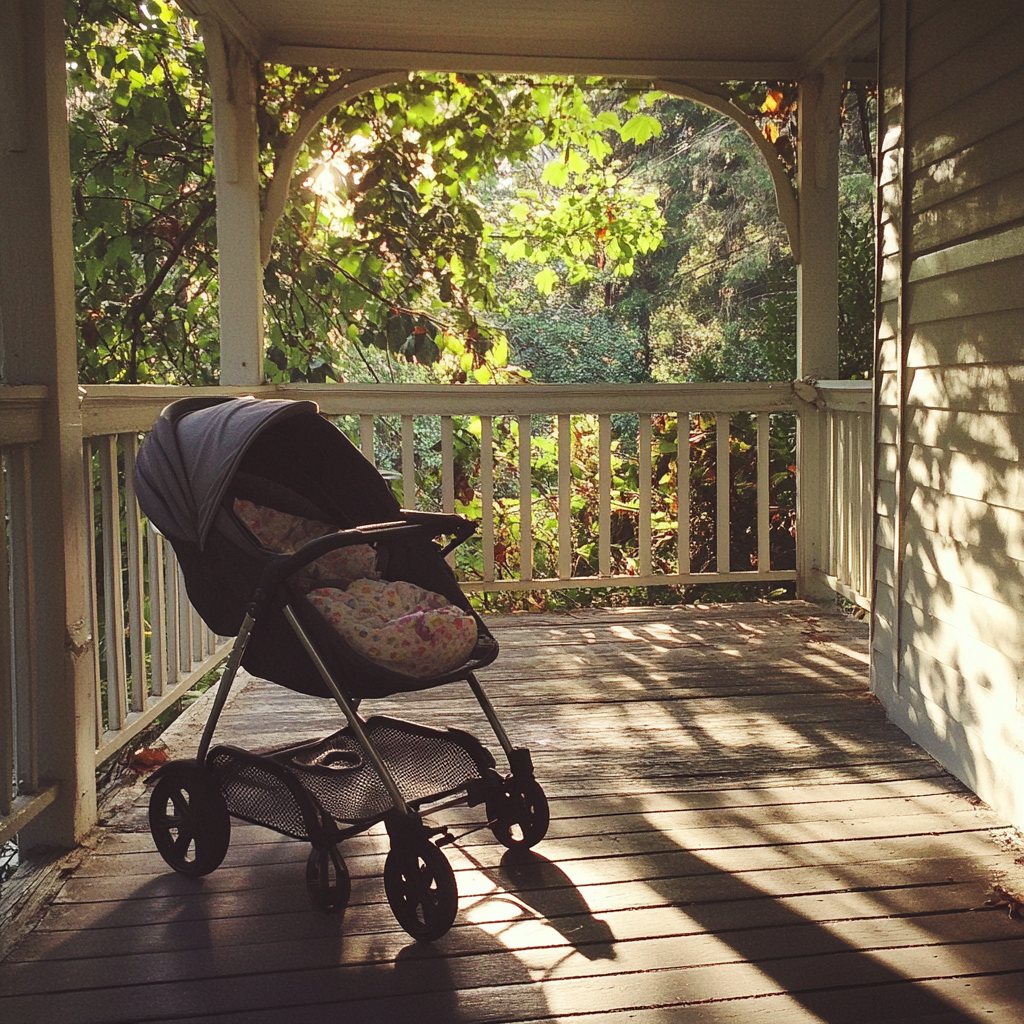 A stroller on a porch | Source: Midjourney