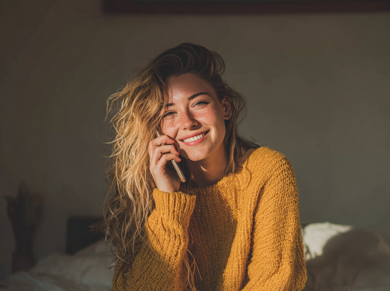 A woman talking on the phone | Source: Midjourney