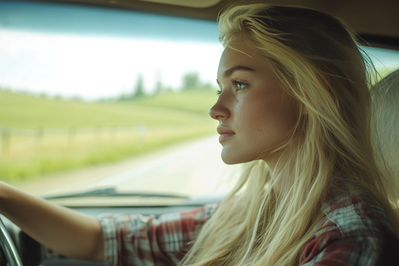 A woman driving | Source: Midjourney