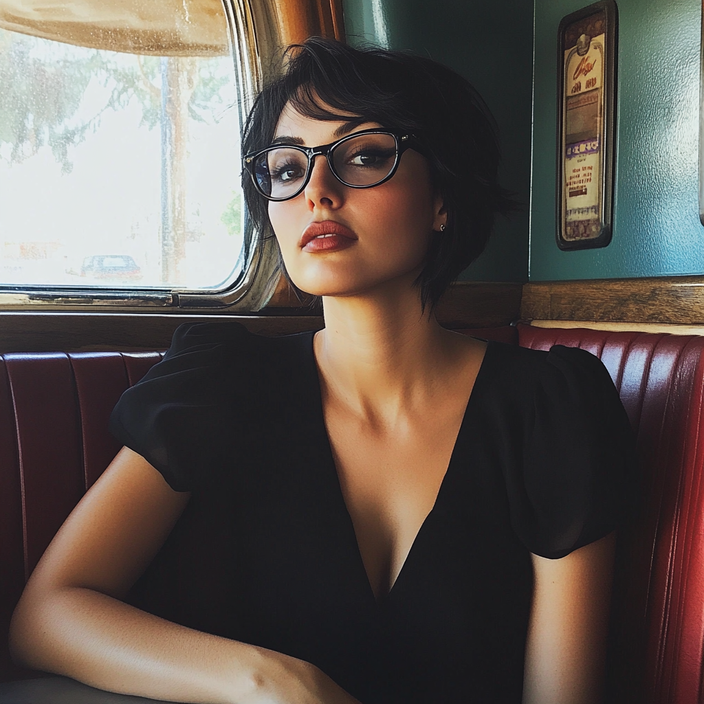 A woman sitting in a diner | Source: Midjourney