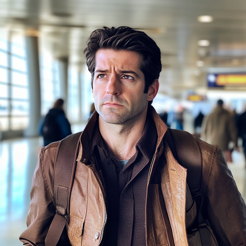 A man standing in an airport | Source: Midjourney