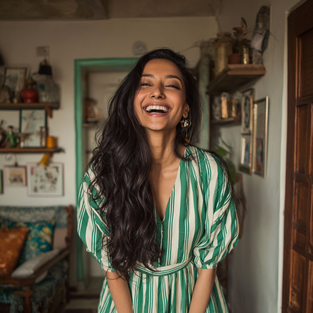 A laughing woman | Source: Midjourney