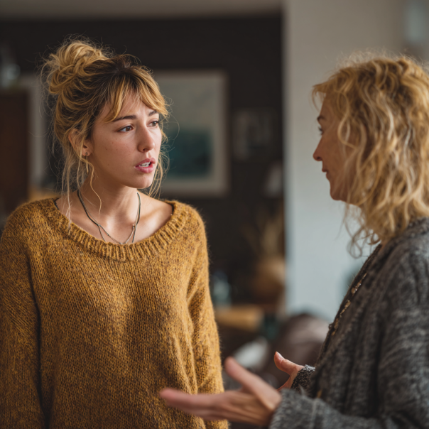 A young lady arguing with an older woman | Source: Midjourney