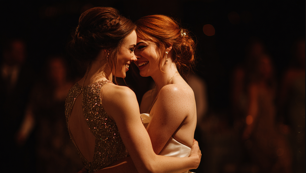 A newlywed couple dancing | Source: Midjourney