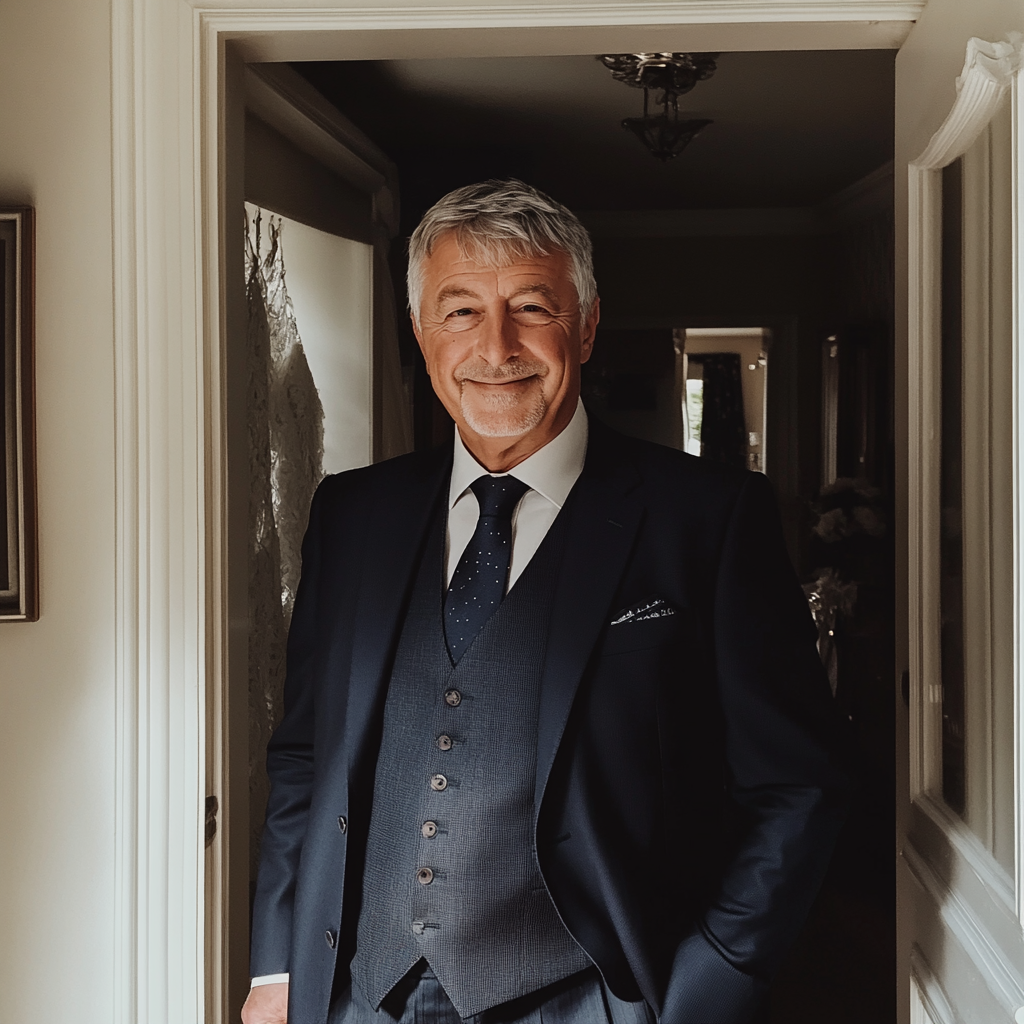 An older man standing in a doorway | Source: Midjourney