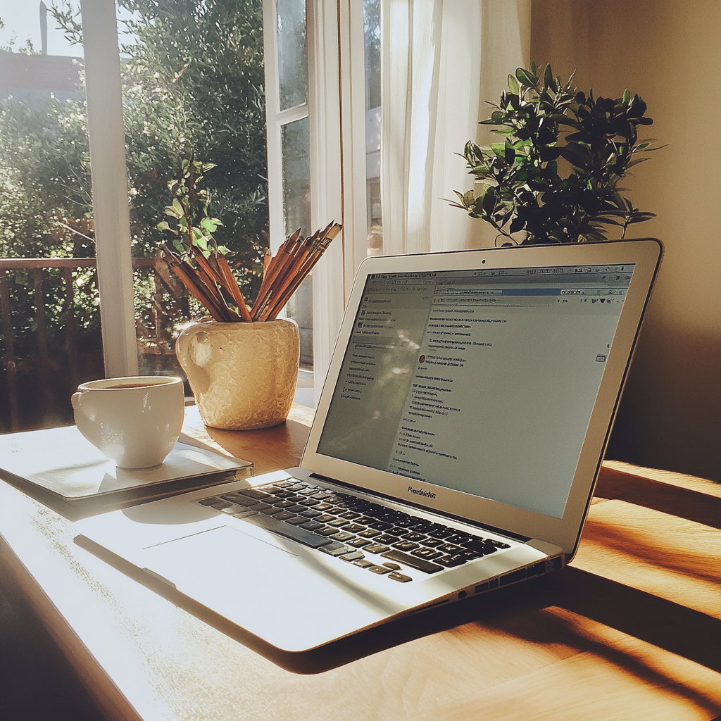 Um laptop sobre uma mesa | Fonte: Midjourney