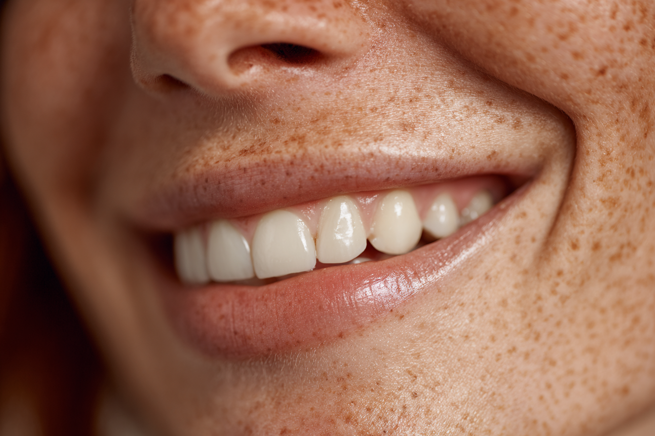 A close-up shot of a woman's smile | Source: Midjourney