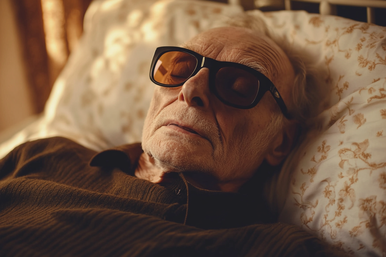 An elderly man in bed speaking weakly | Source: Midjourney