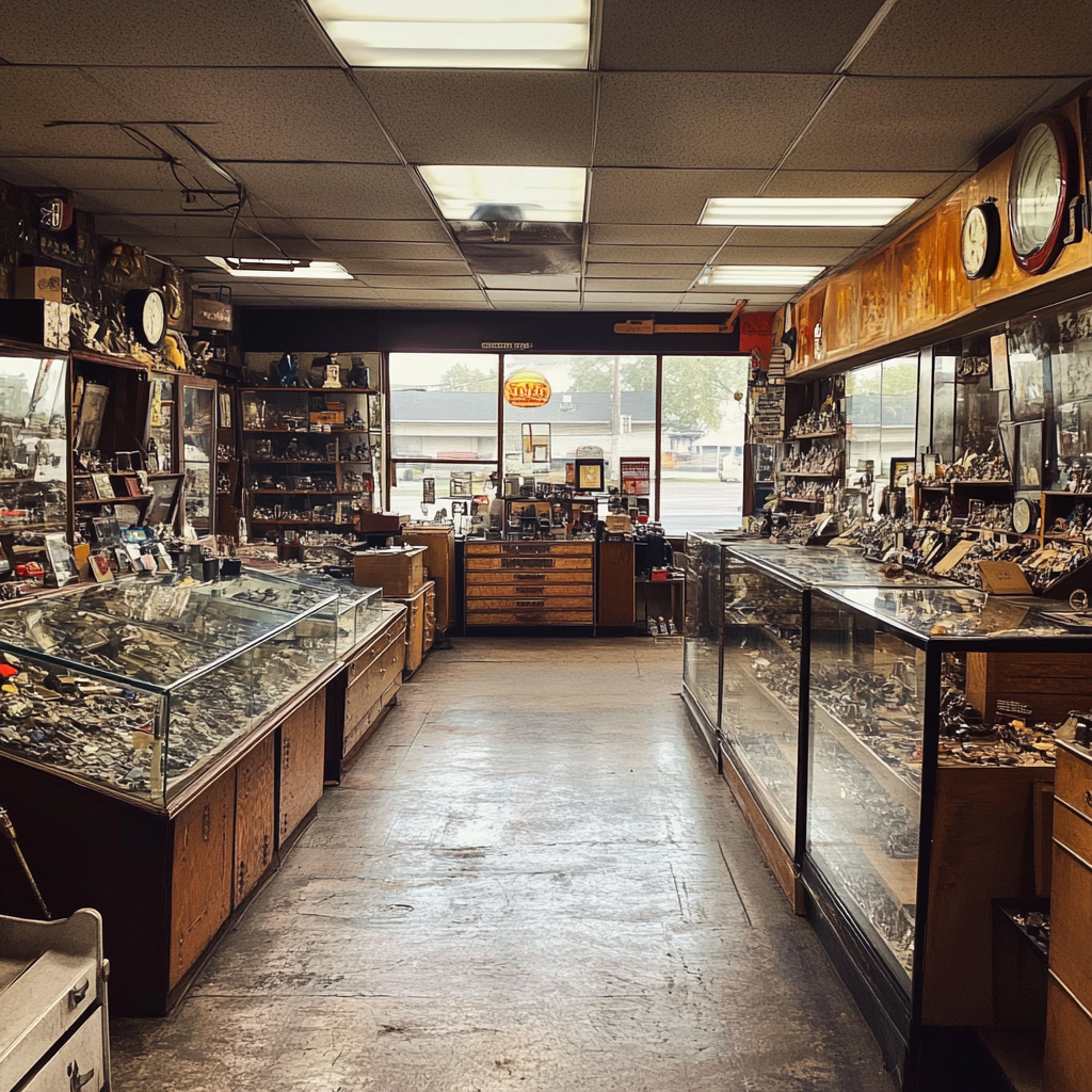 The interior of a pawn shop | Source: Midjourney