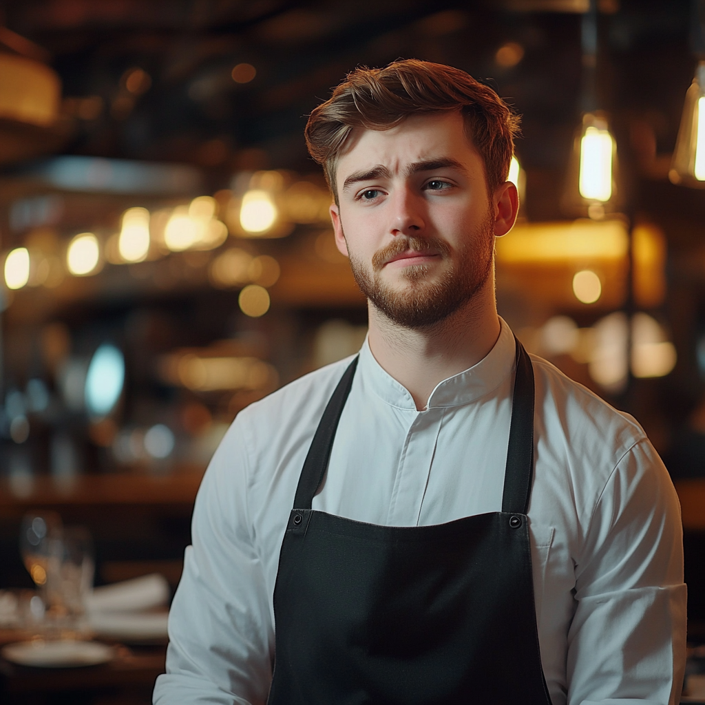 A waiter looks on with regret | Source: Midjourney