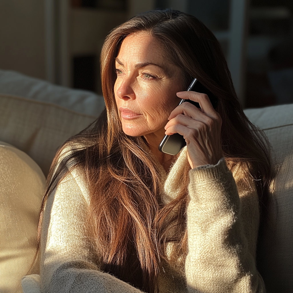 A woman talking on the phone | Source: Midjourney