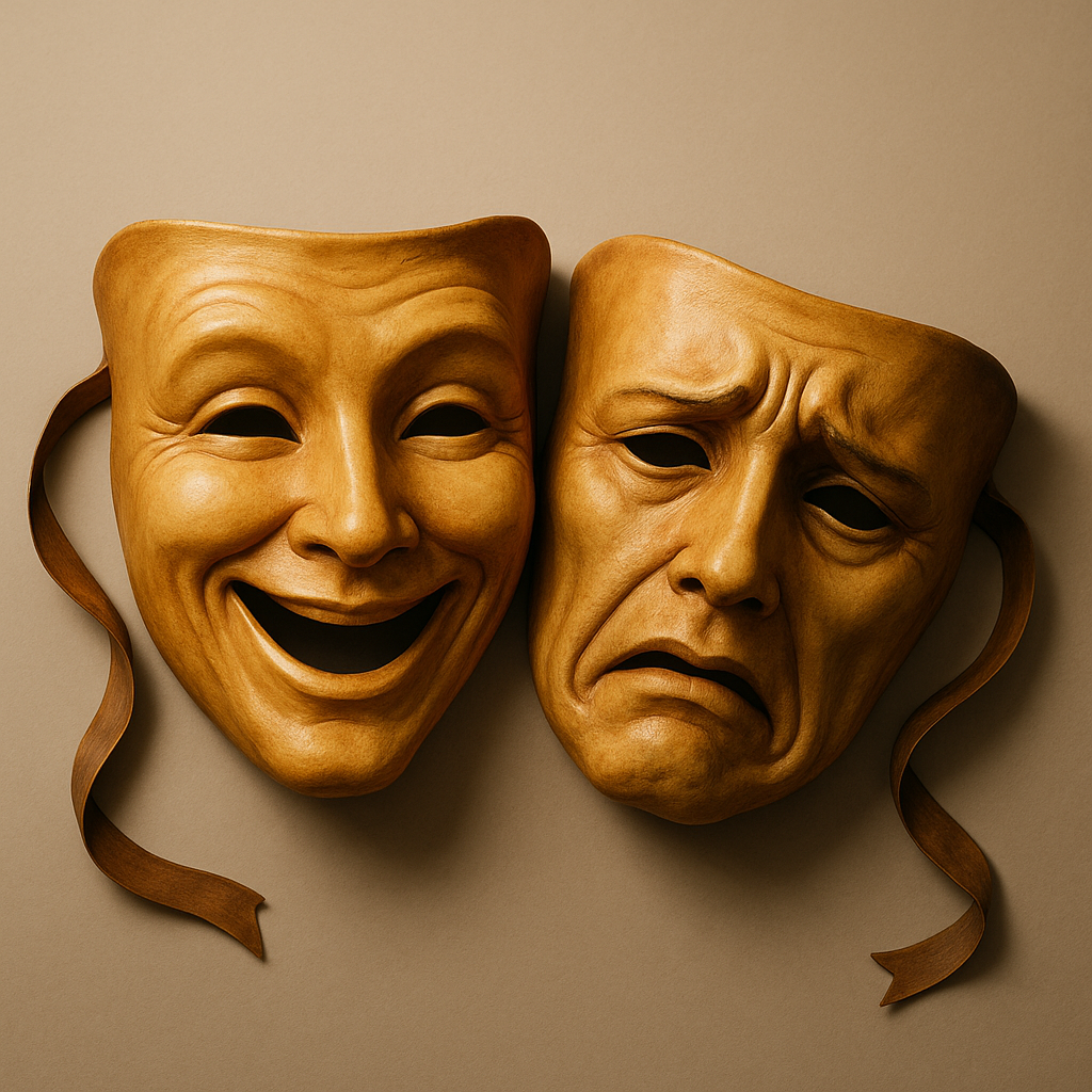 Comedy and tragedy masks | Source: DALL-E