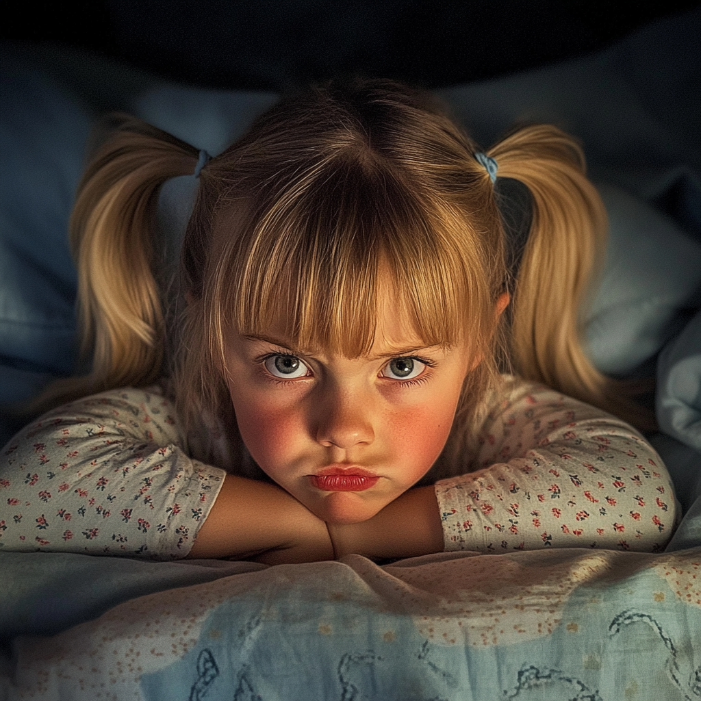 An upset little girl | Source: Midjourney