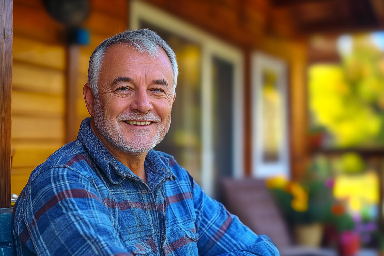 A man sitting on a porch | Source: Midjourney