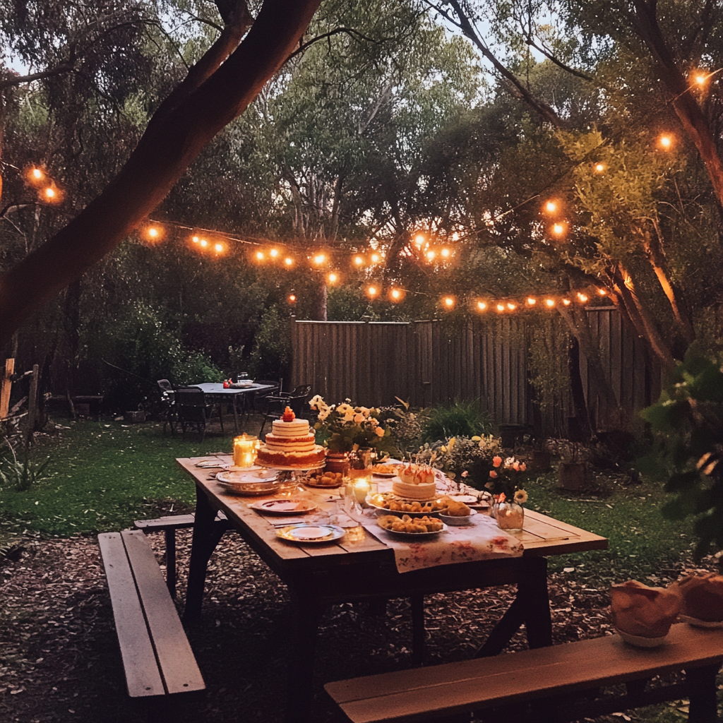 An outdoor birthday setting | Source: Midjourney