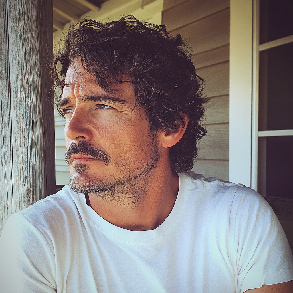 A pensive man standing outside | Source: Midjourney