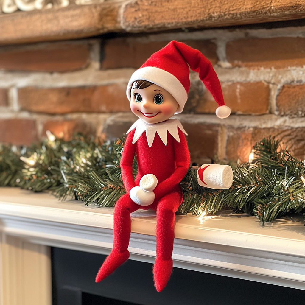 An elf sitting on a mantel | Source: Midjourney