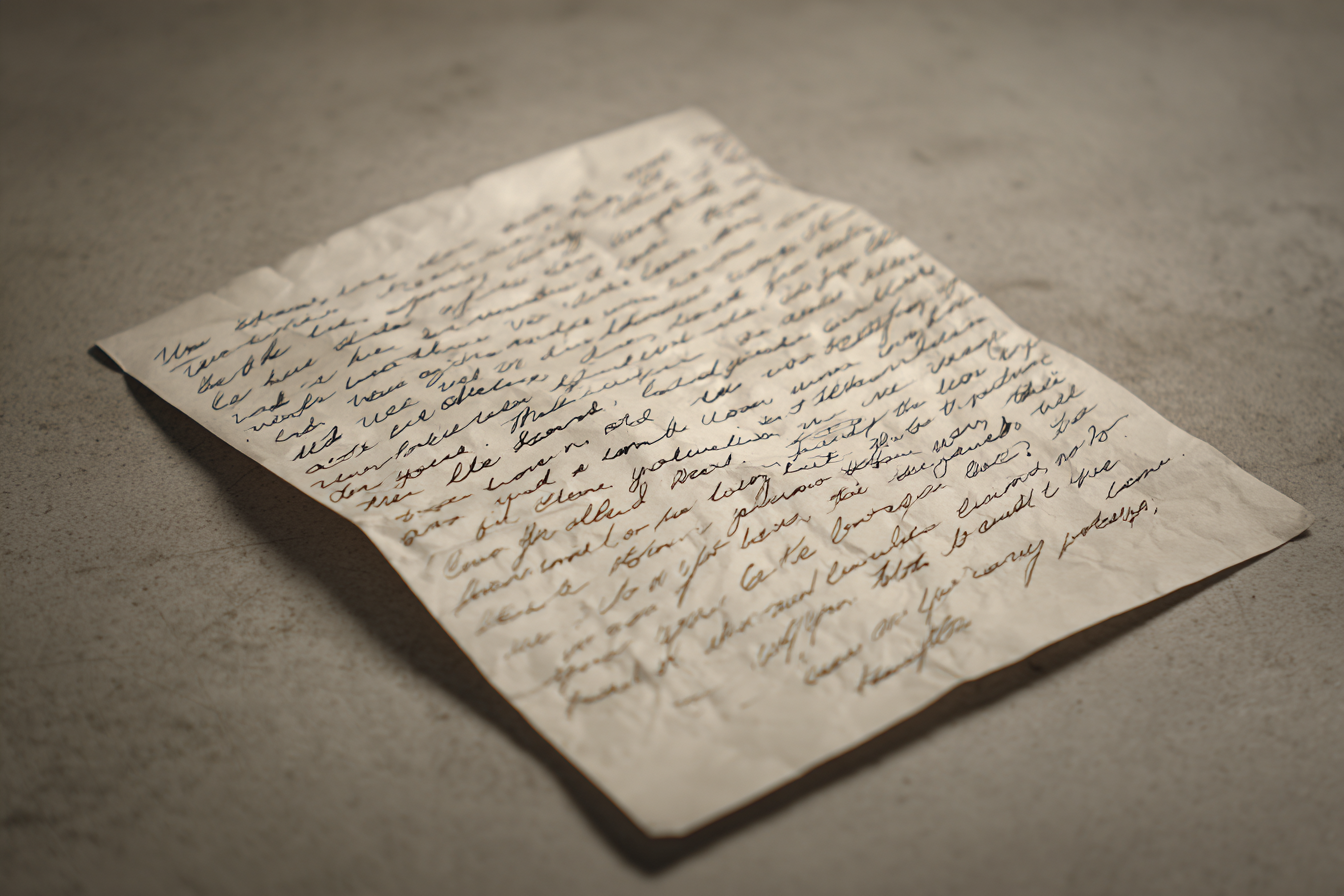 A handwritten note | Source: Midjourney