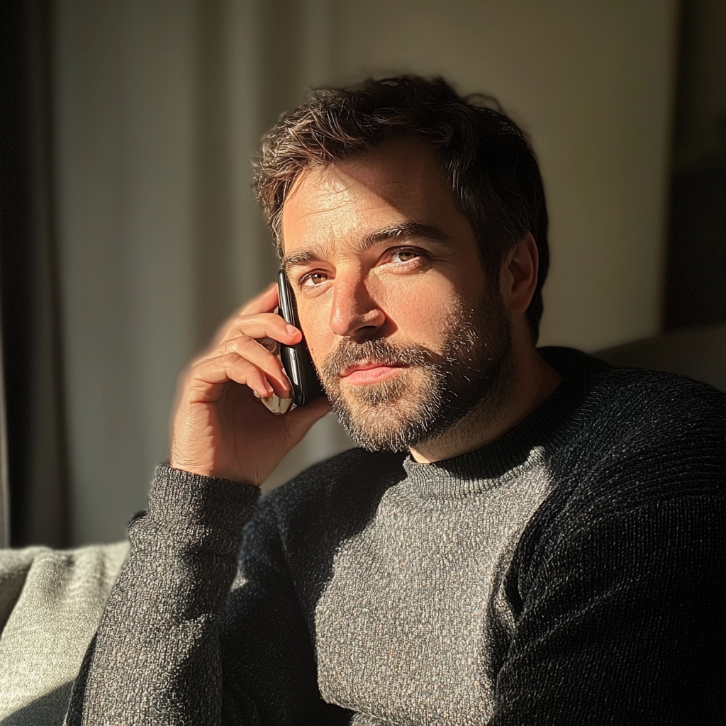 A man talking on a phone | Source: Midjourney