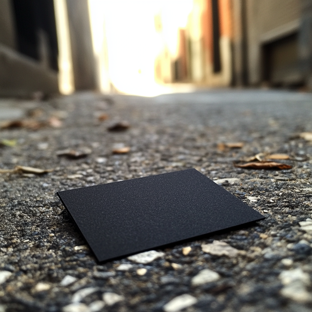 A black business card laying face-down | Source: Midjourney