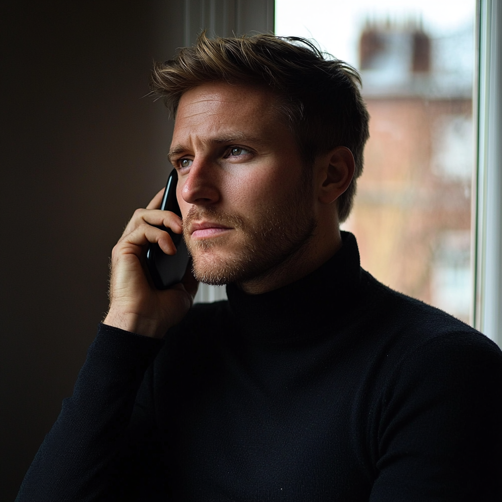 A man talking on the phone | Source: Midjourney