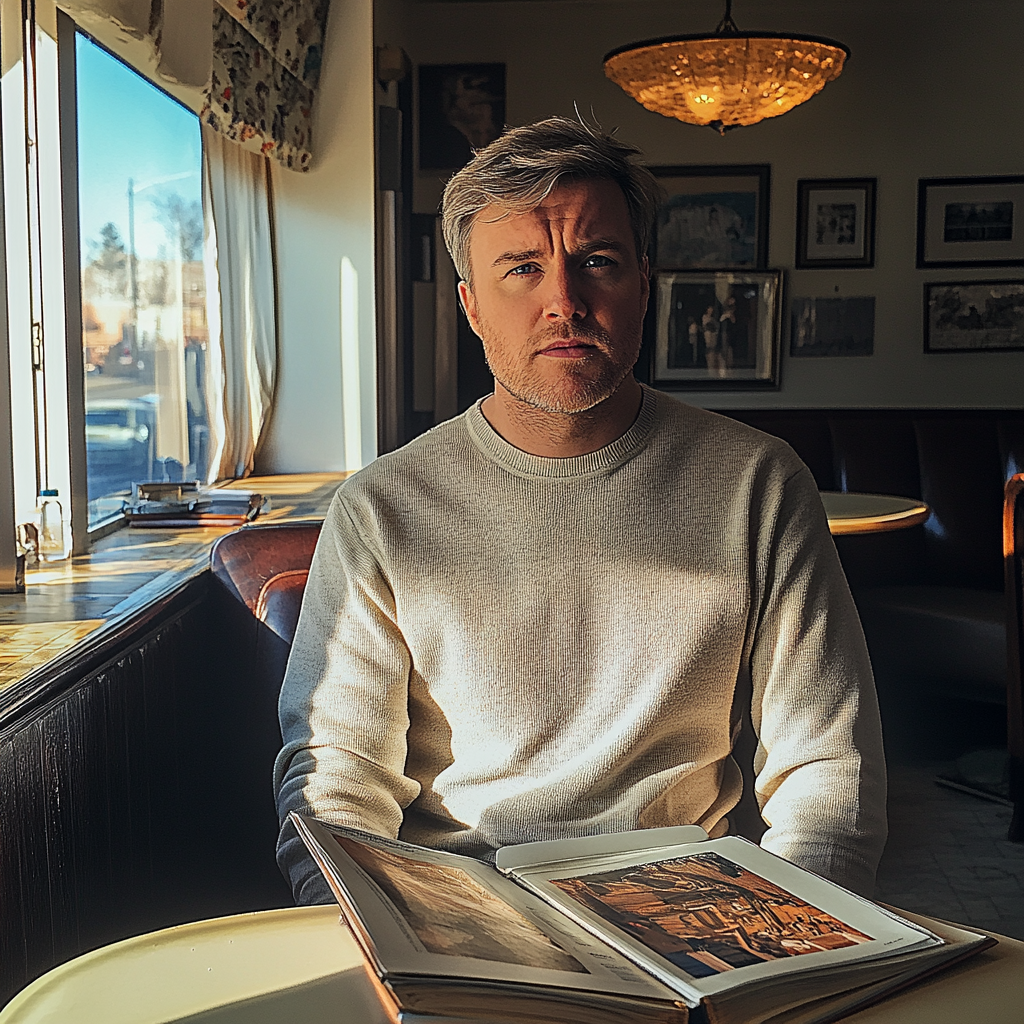 A man sitting in a diner | Source: Midjourney