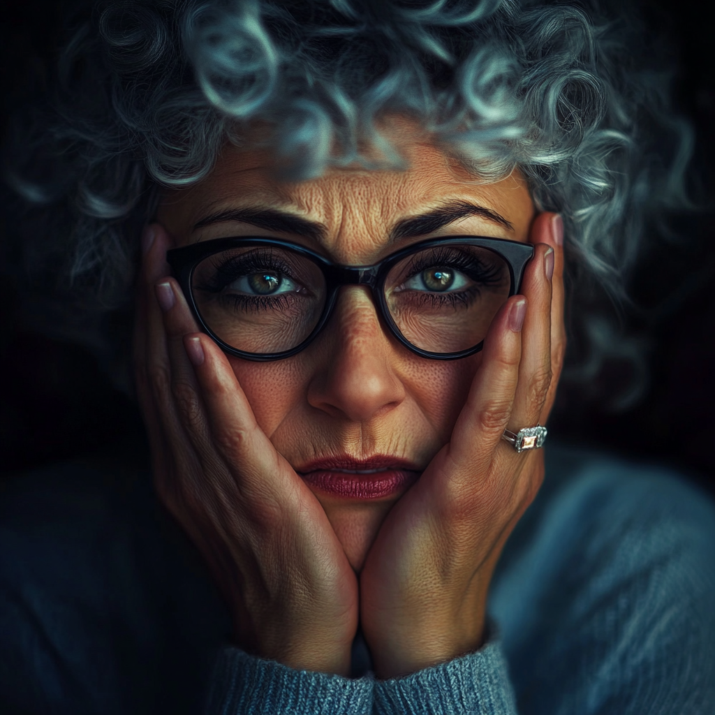 A defeated older woman | Source: Midjourney