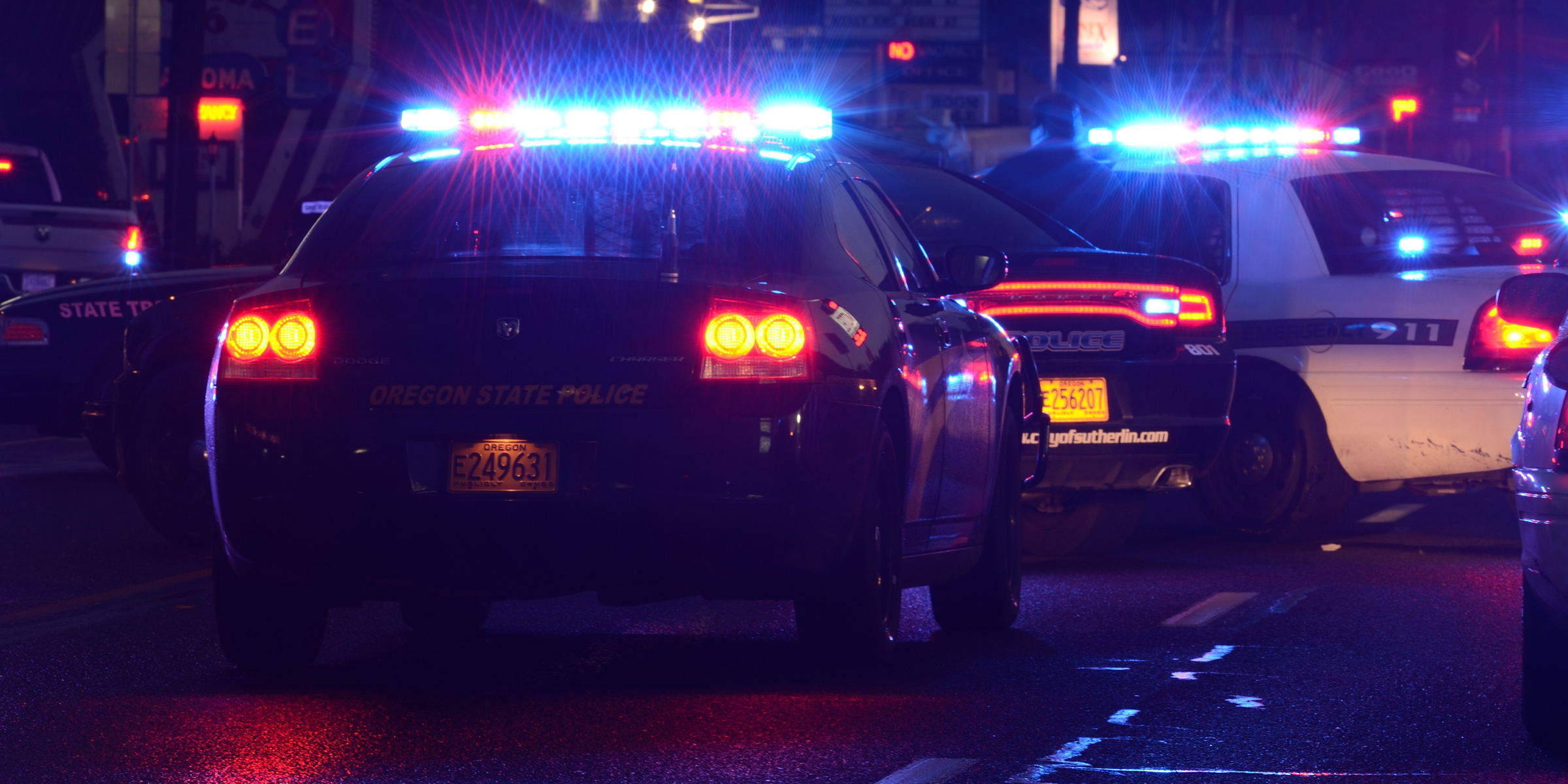 Police cars at night | Source: Shutterstock