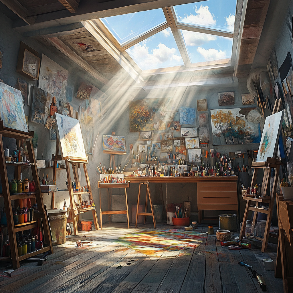 Un superbe atelier d'art | Source : Midjourney