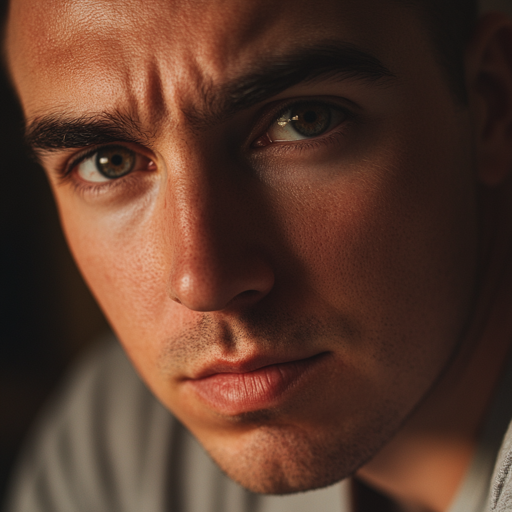 A close-up shot of a man's face | Source: Midjourney