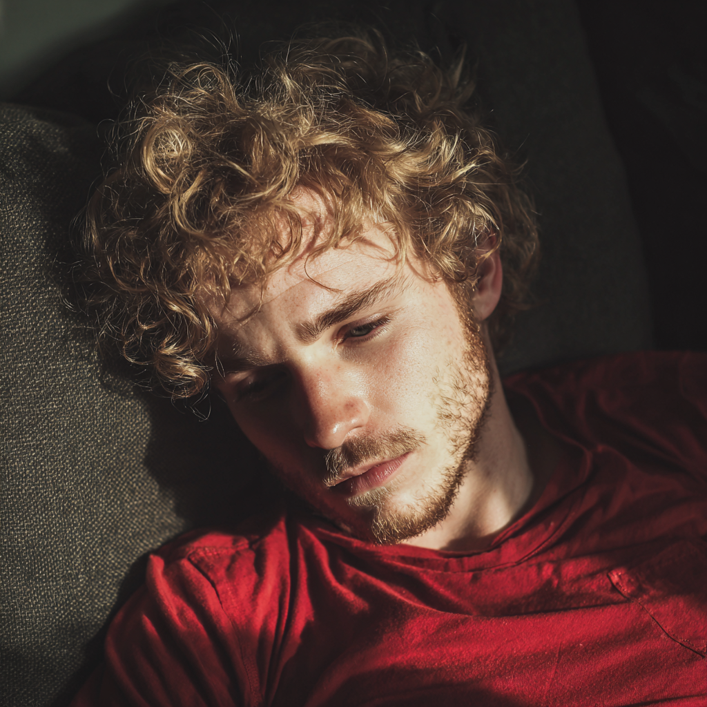 A man lying on a couch | Source: Midjourney