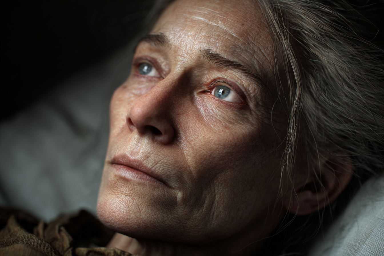 A close-up shot of an older woman's face | Source: Midjourney