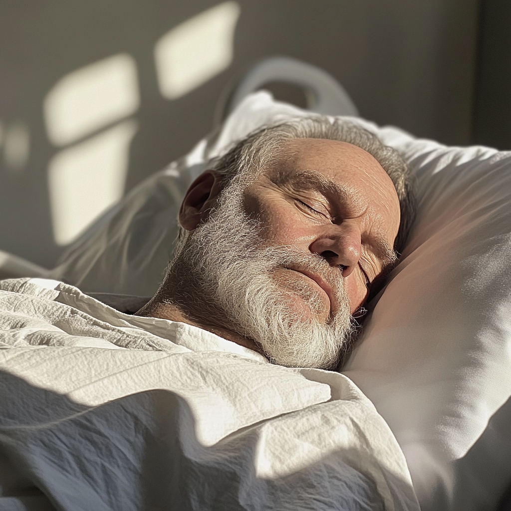 A man sleeping in a hospital bed | Source: Midjourney