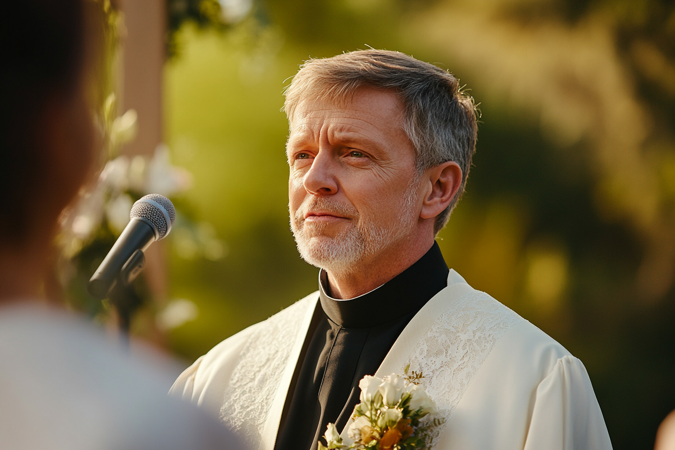 My Dad Invited My Brother and Me to His Wedding to the Woman He Cheated on Our Mom With – He Had No Idea He'd Regret It Soon 20 An officiant | Source: Midjourney