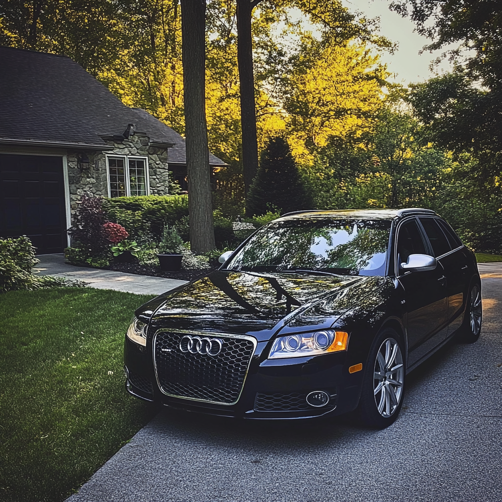 A car parked in a driveway | Source: Midjourney