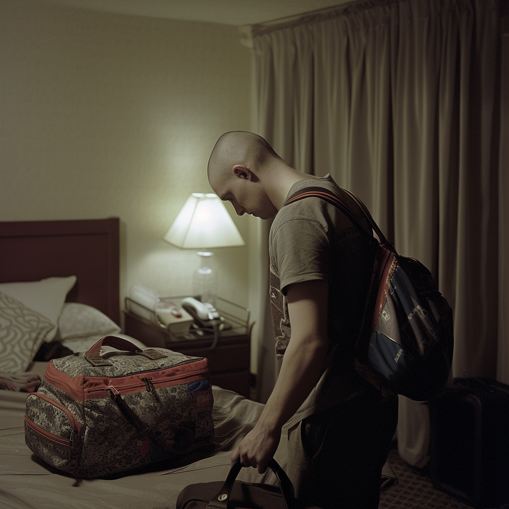 A man with packed bags | Source: Midjourney