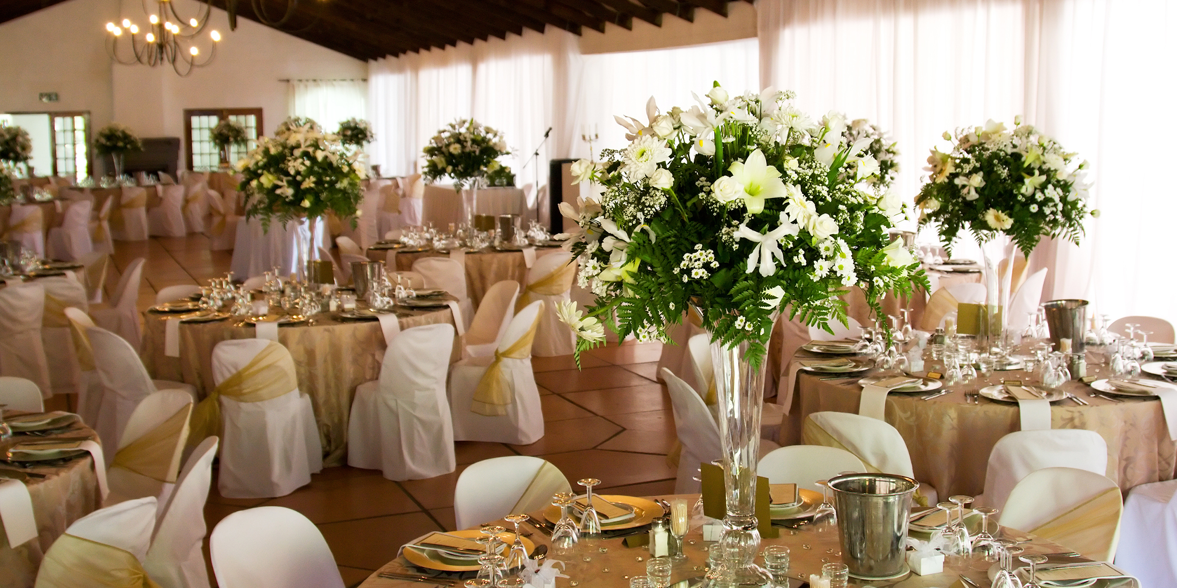 Tables at a wedding reception | Source: Shutterstock