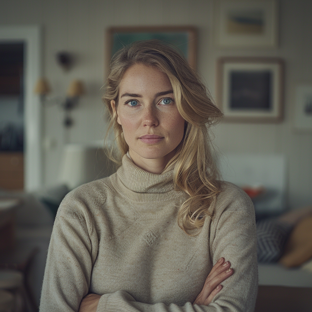 Une femme déterminée, les bras croisés | Source : Midjourney