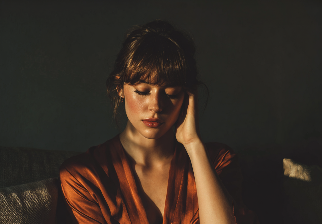 A woman wearing a burnt orange robe | Source: Midjourney