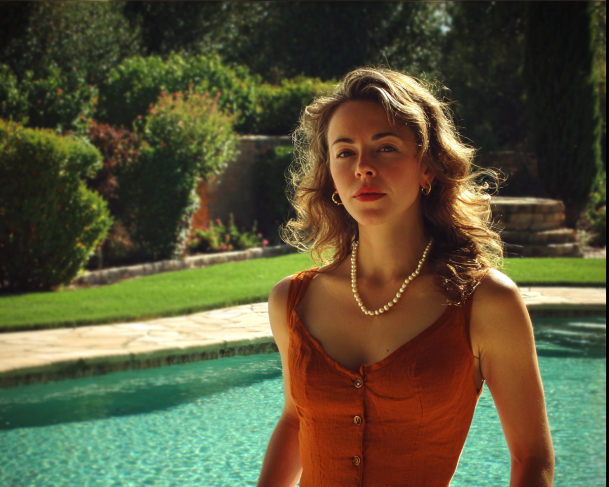 A pensive woman wearing a pearl necklace | Source: Midjourney