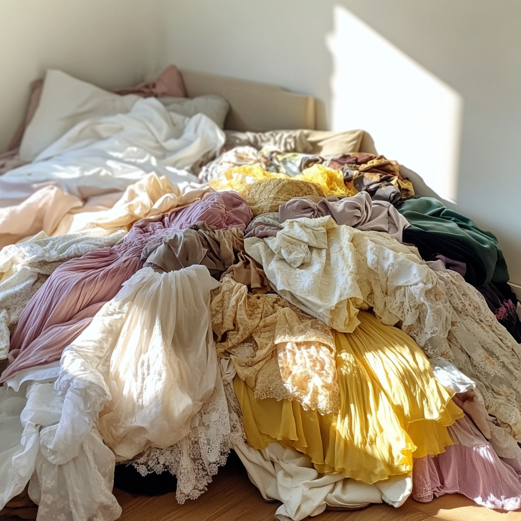 A pile of clothing on the floor | Source: Midjourney