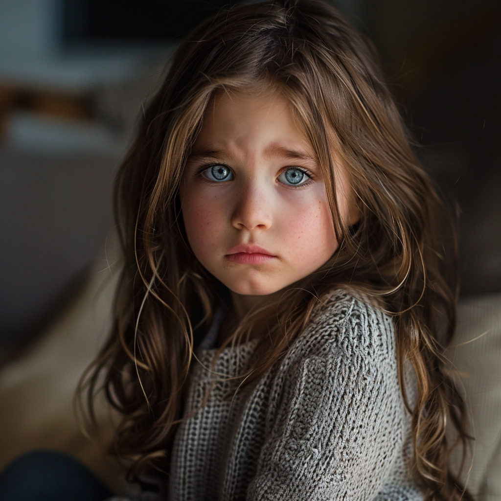 A little girl looking very upset | Source: Midjourney