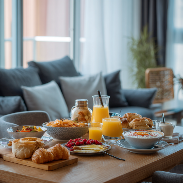 A set breakfast table | Source: Midjourney