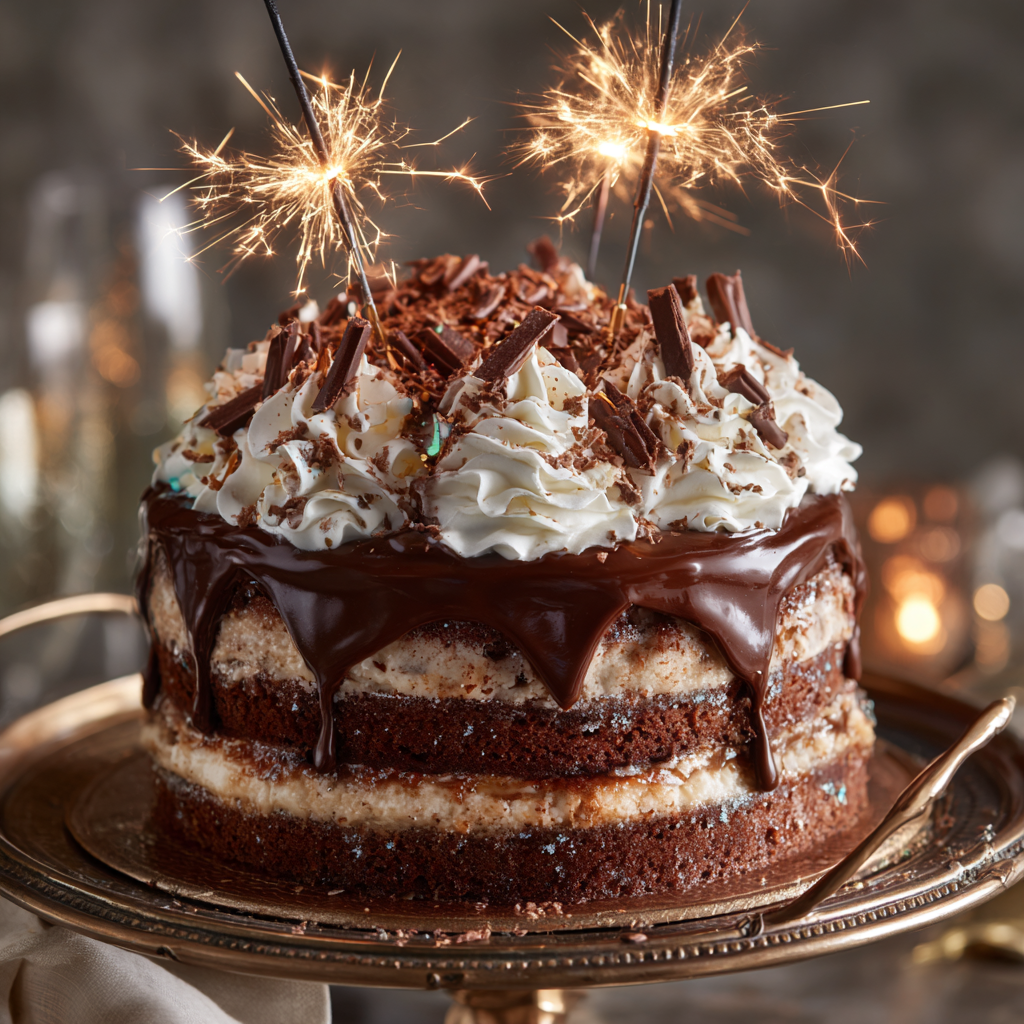 A triple-layer chocolate cake | Source: DALL-E