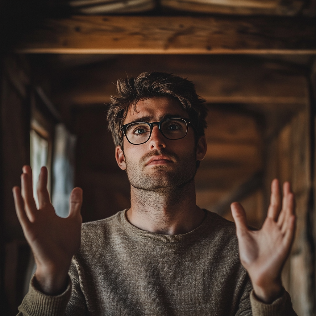 A man standing in a cabin | Source: Midjourney