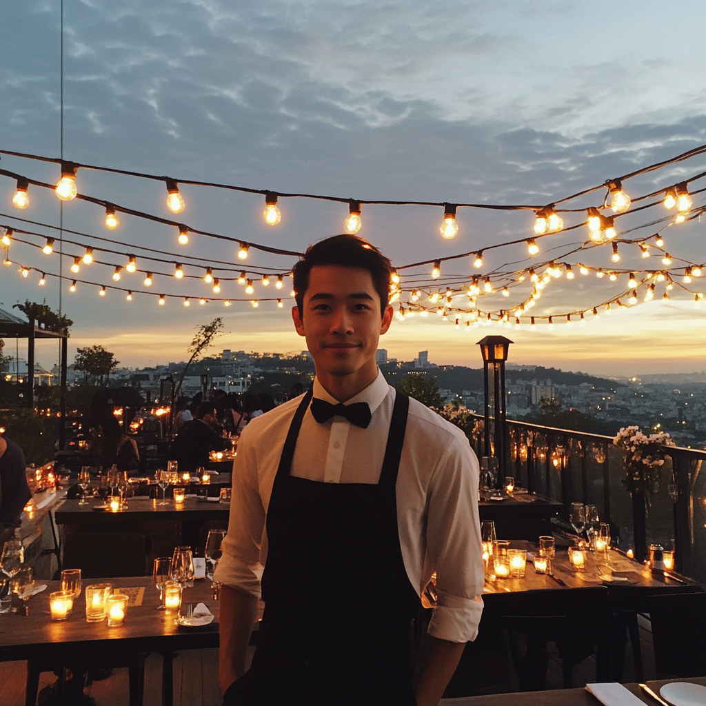 A smiling waiter | Source: Midjourney