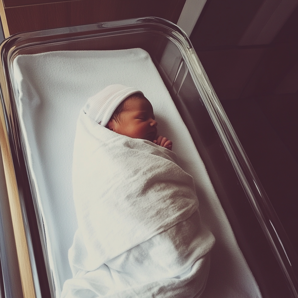 A baby in a bassinette | Source: Midjourney