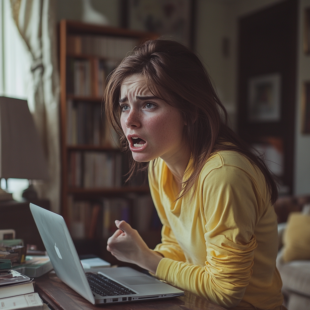 An angry woman shouting | Source: Midjourney